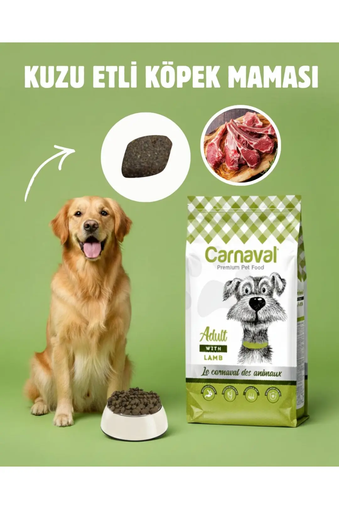 Kuzu Etli Yetişkin Köpek Maması 15kg