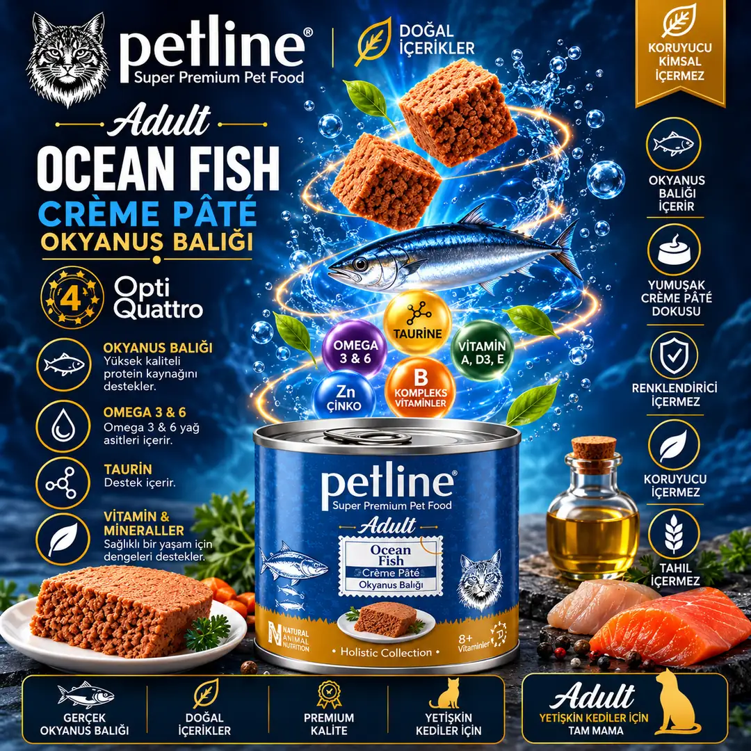 Gold Opti Quattro Nutrition™ Adult Ocean Fish Crème Pâté Okyanus Balıklı Kedi Konservesi 395 Gr
