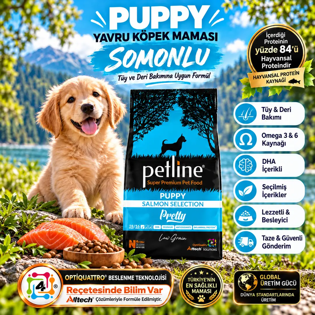 Antioksidan Ve Omega Deposu Somonlu Yavru Köpek Maması 12kg - Pretty