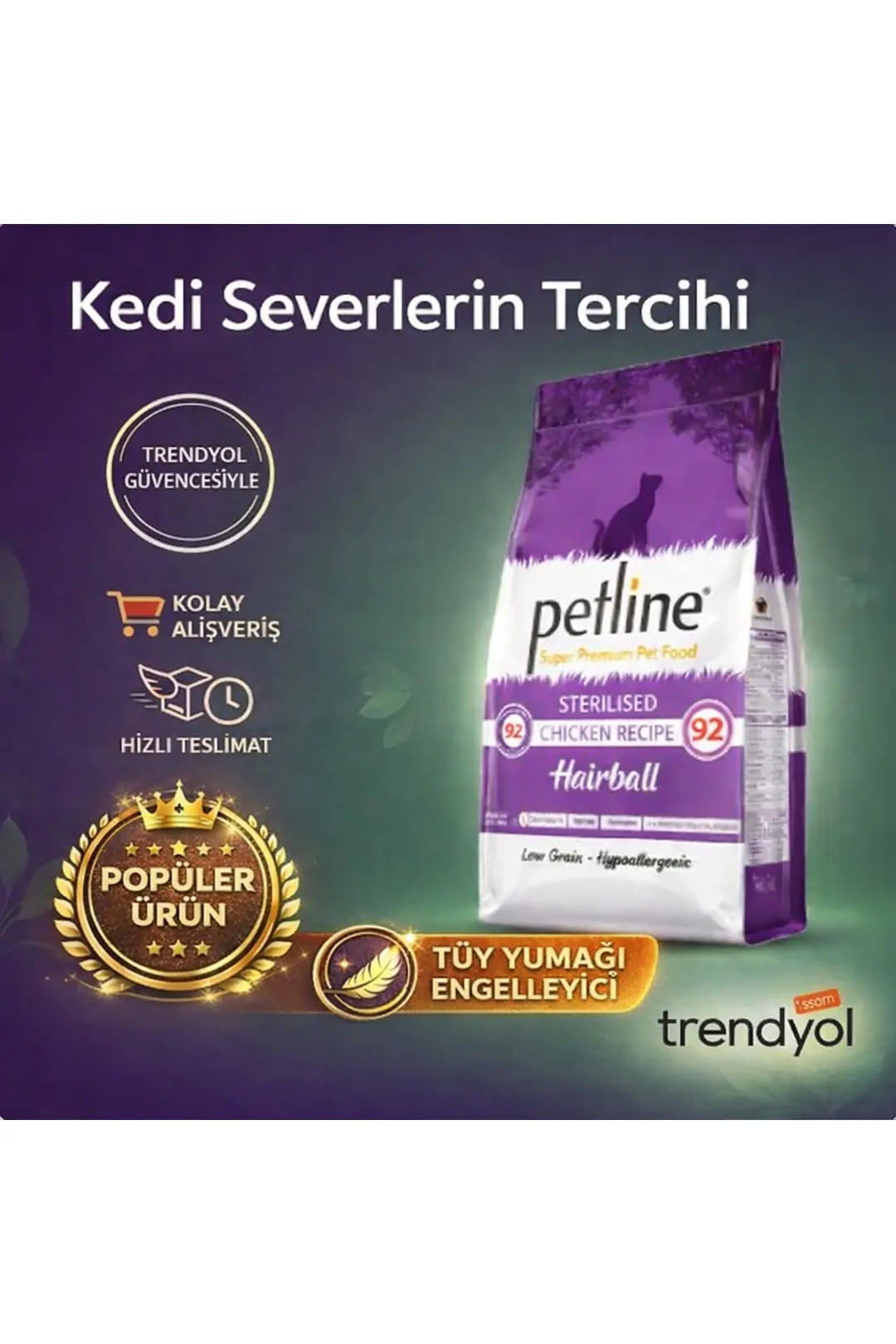 Tüy Yumağı Önleyici Kısır Kedi Maması 6 Kg Tavuklu ve Diyet Destekli