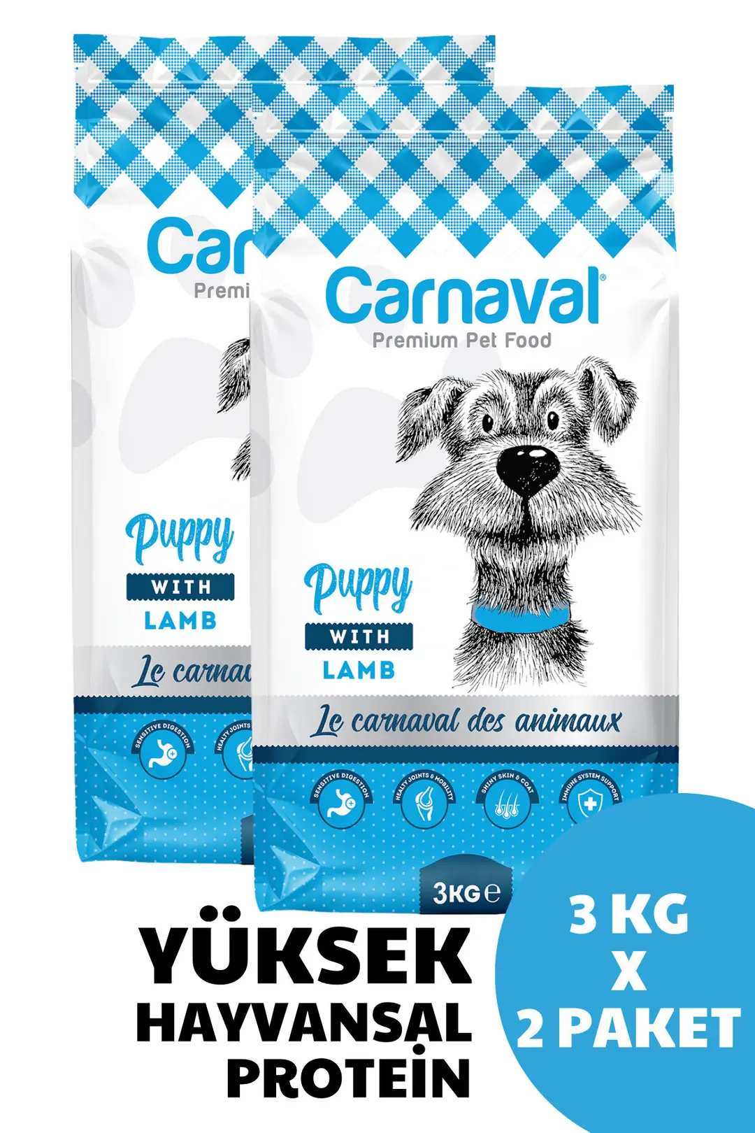 Kuzu Etli Ve Pirinçli Yavru Köpek Maması 6kg (2X3KG)