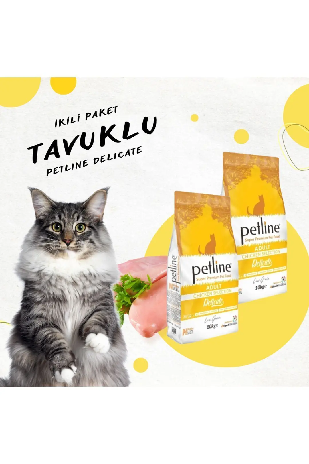 Tavuklu Yetişkin Kedi Maması 20kg (2X10KG) - Delıcate