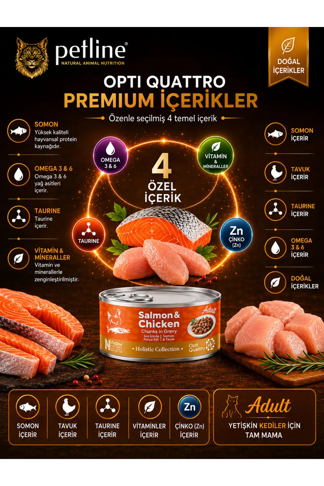 Somon Ve Tavuklu Kedi Konservesi 85 Gr