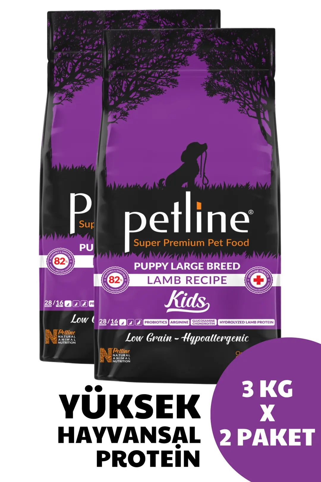 Kemik Ve Kas Gelişimini Destekleyici- Kuzu Etli Yavru Köpek Maması 6 Kg (3KGX2) - Kids