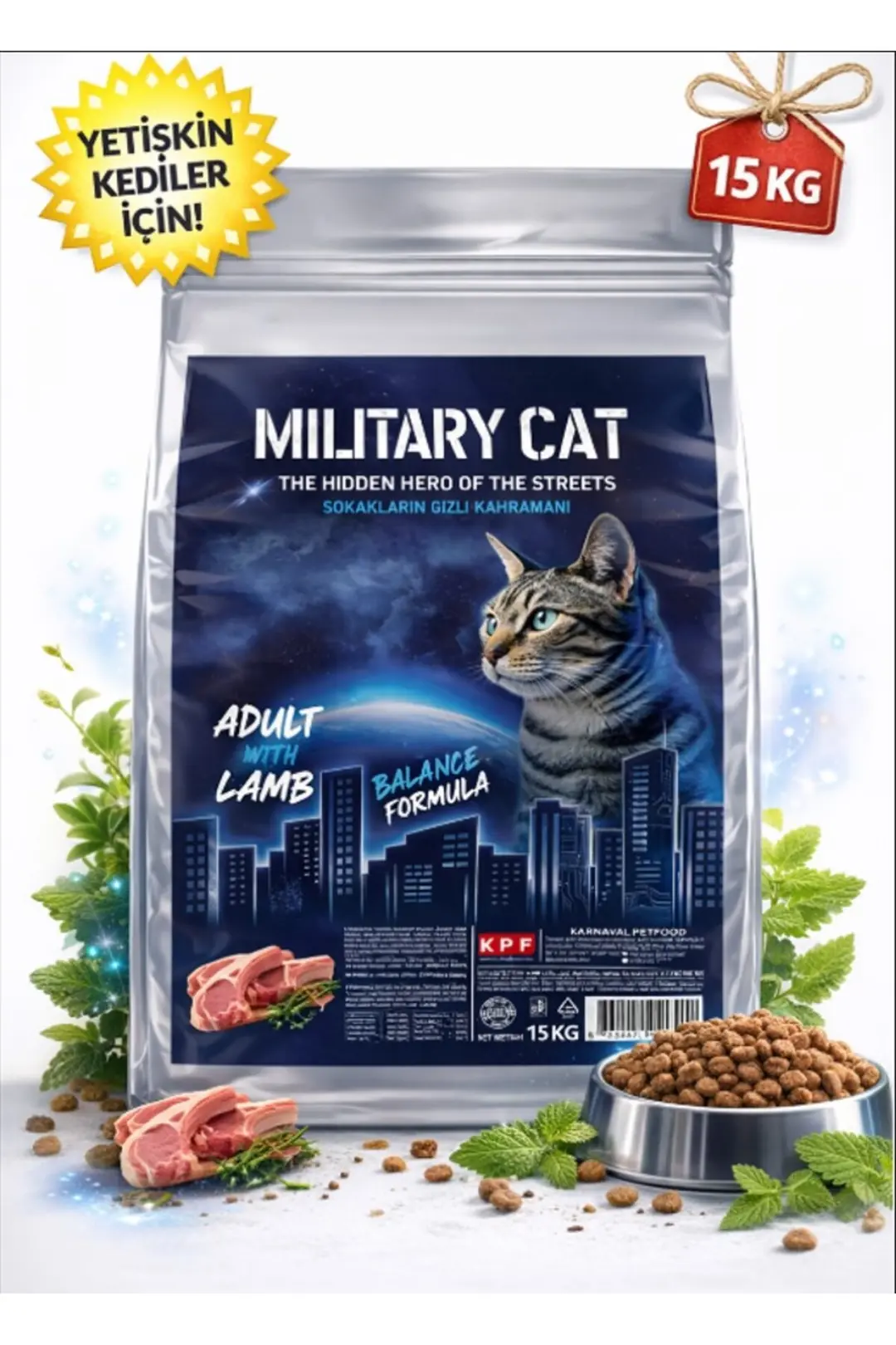Kuzu Etli Yetişkin Kedi Maması 15 KG(Özel Kolili Gönderim - Hasarsız Teslimat)