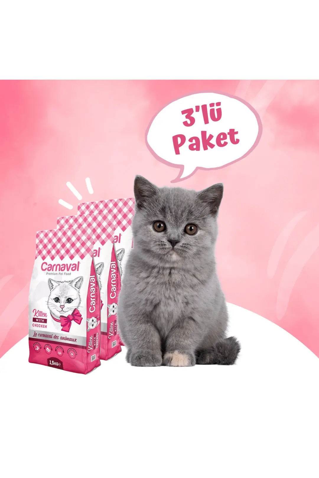 Tavuklu Yavru Kedi Maması 4.5kg (3X1.5KG)