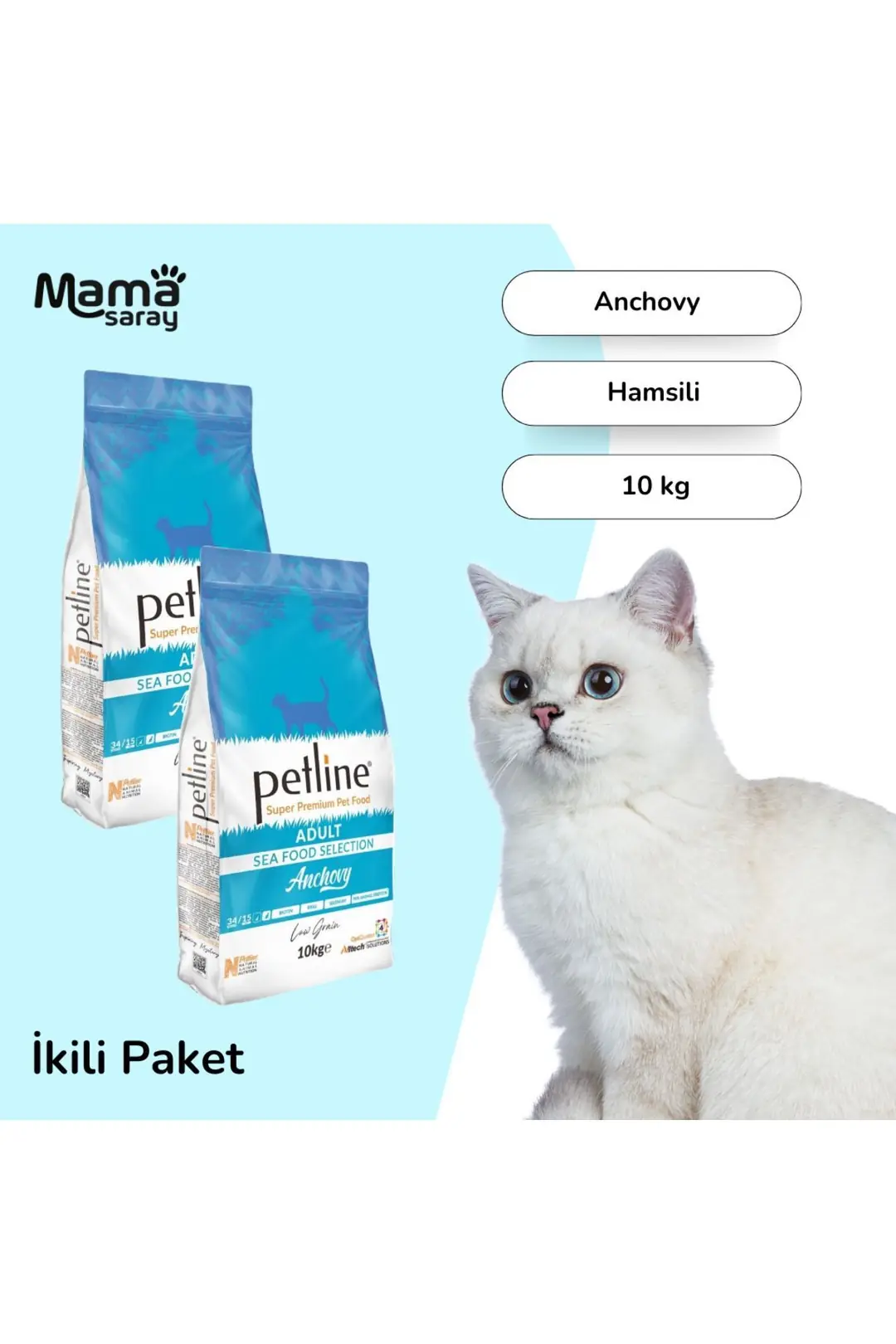 Hamsili Yetişkin Kedi Maması 20kg (2X10KG)