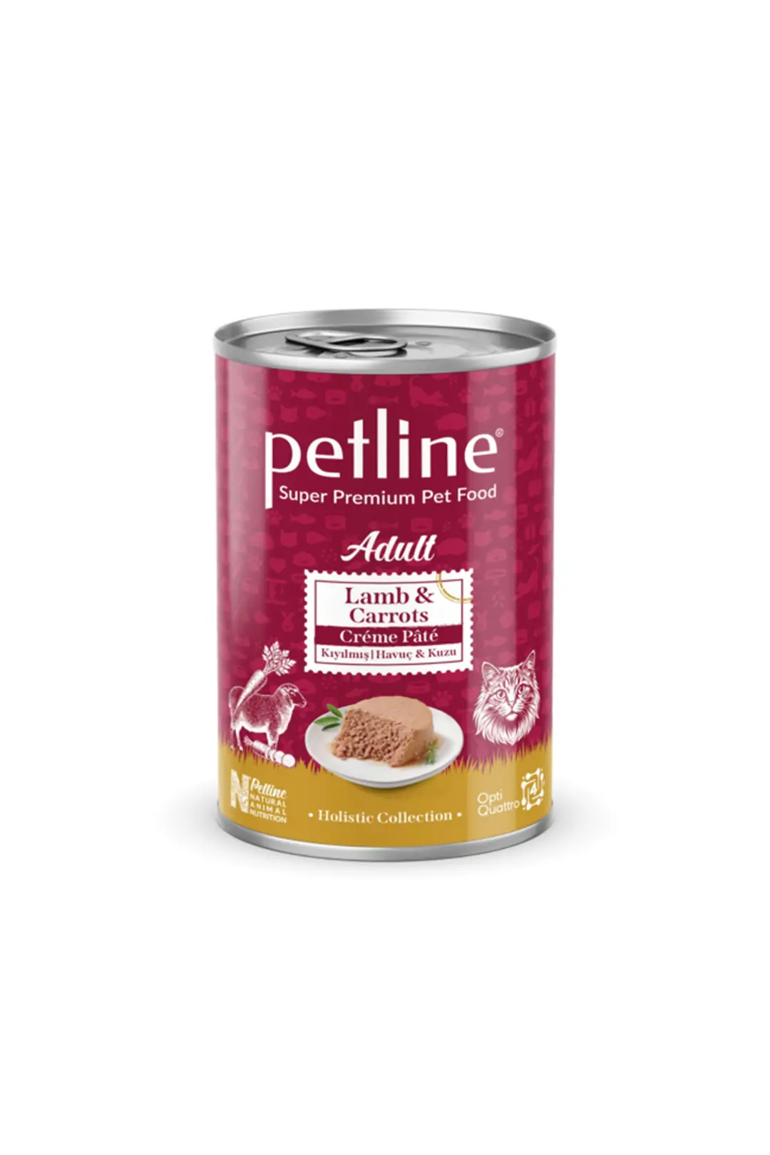 Gold Opti Quattro Nutrition™ Adult Lamb & Carrots Crème Pâté Yetişkin Kedi Konservesi 395 Gr