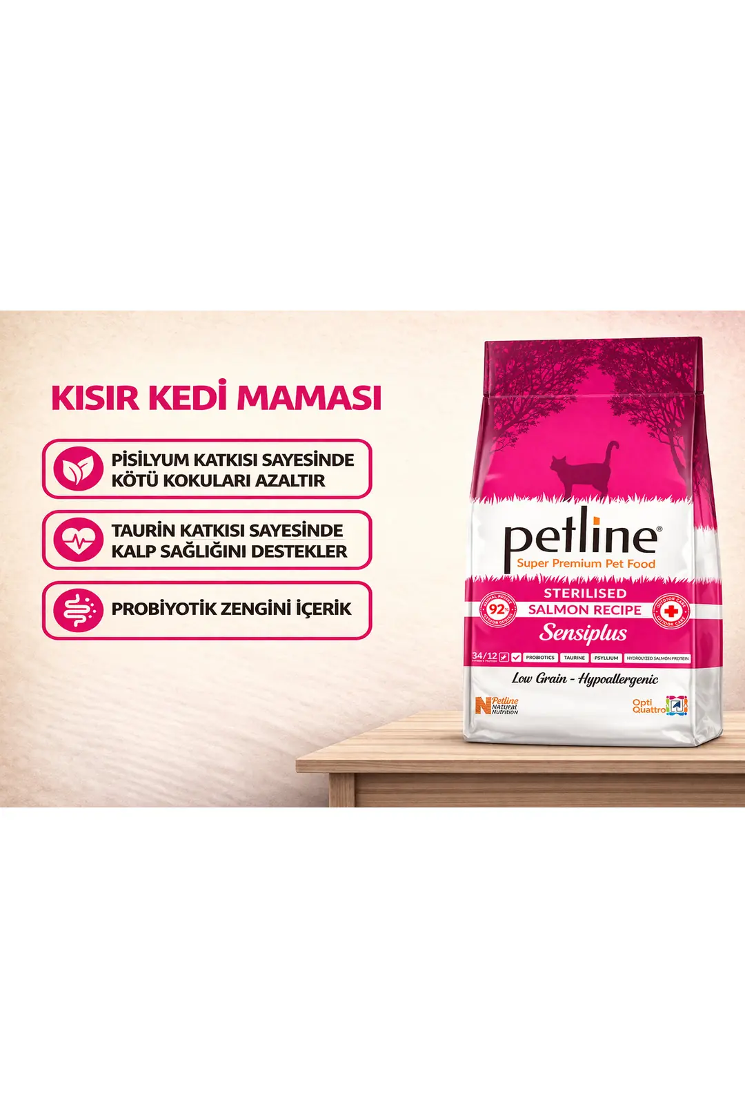 Kilo Almasını Engelleyici Diyet Özellikli Somonlu Yetişkin Kedi Maması 20kg (2 X 10KG) - Sensiplus