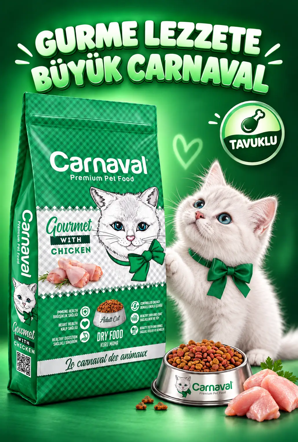 Ürün görseli: Gourmet Tavuklu Ve Sebzeli Yetişkin Kedi Maması 15kg