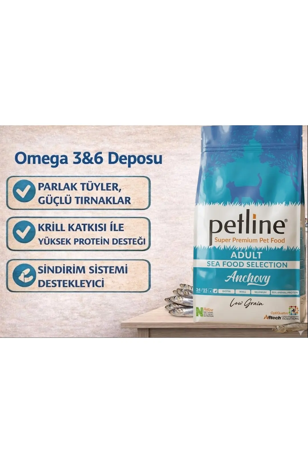 Yerli Karadeniz Hamsili - Balıklı Yetişkin Kedi Maması 1.5 Kg - Anchovy