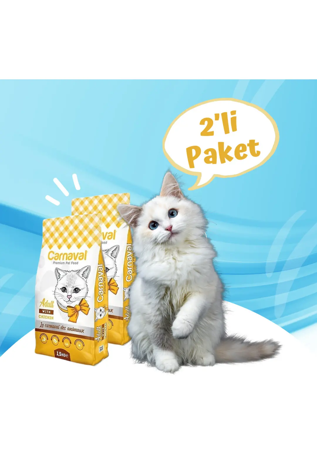 Tavuklu Yetişkin Kedi Maması 3kg (2X1.5KG)