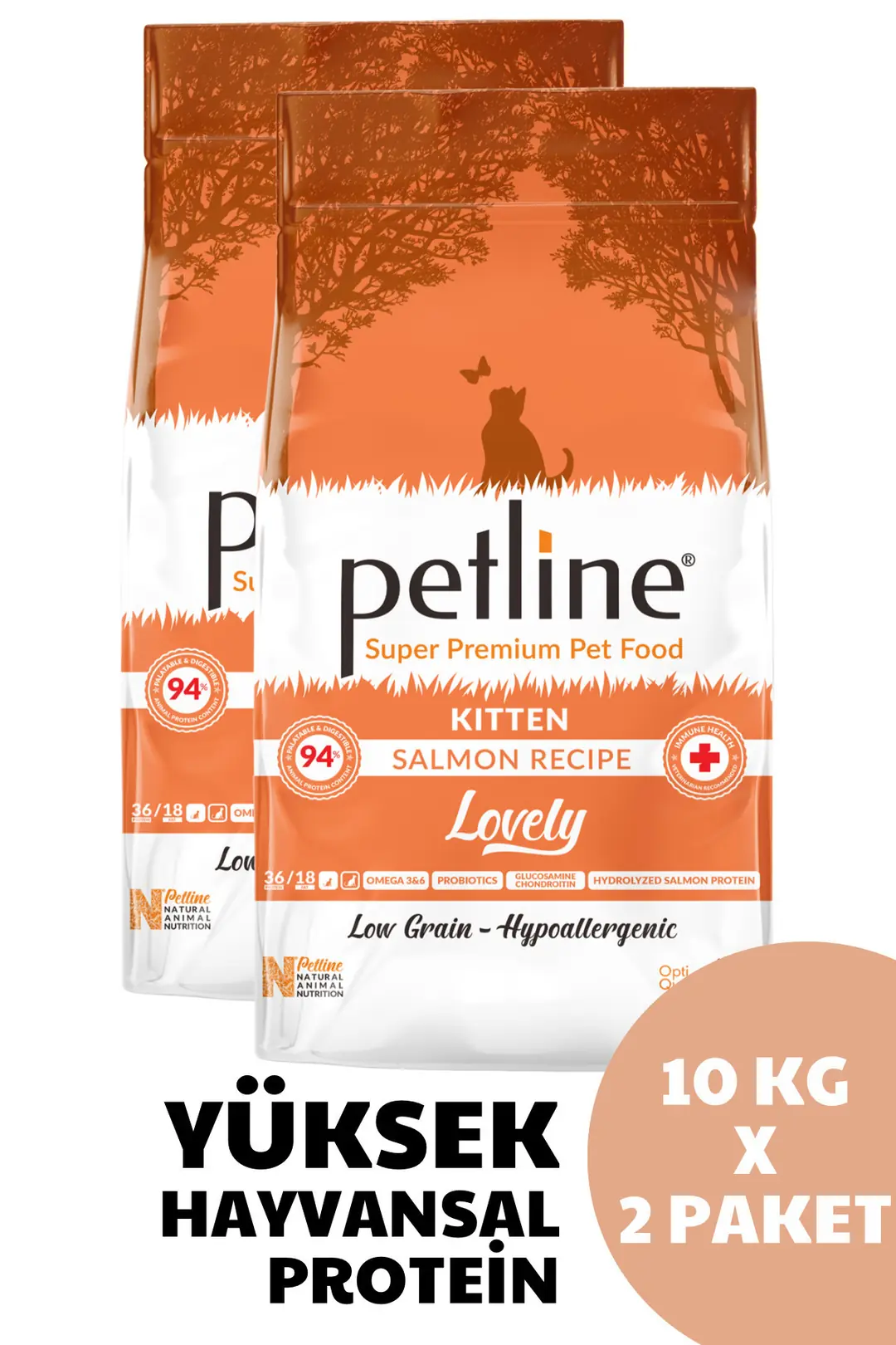 Omega 3&6 Deposu, Glukosaminli, Probiyotikli Yavru ve Yetişkin Kedi Maması 20kg - Lovely