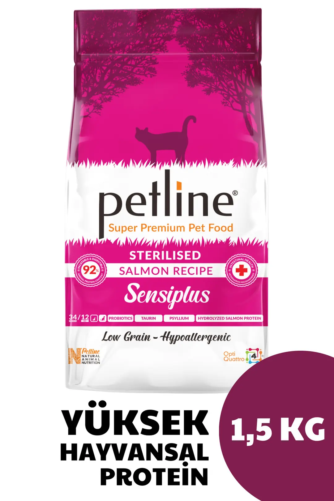 Kilo Almasını Engelleyici Diyet Özellikli Kısır Mama- Somonlu Yetişkin Kedi Maması 1.5kg - Sensiplus