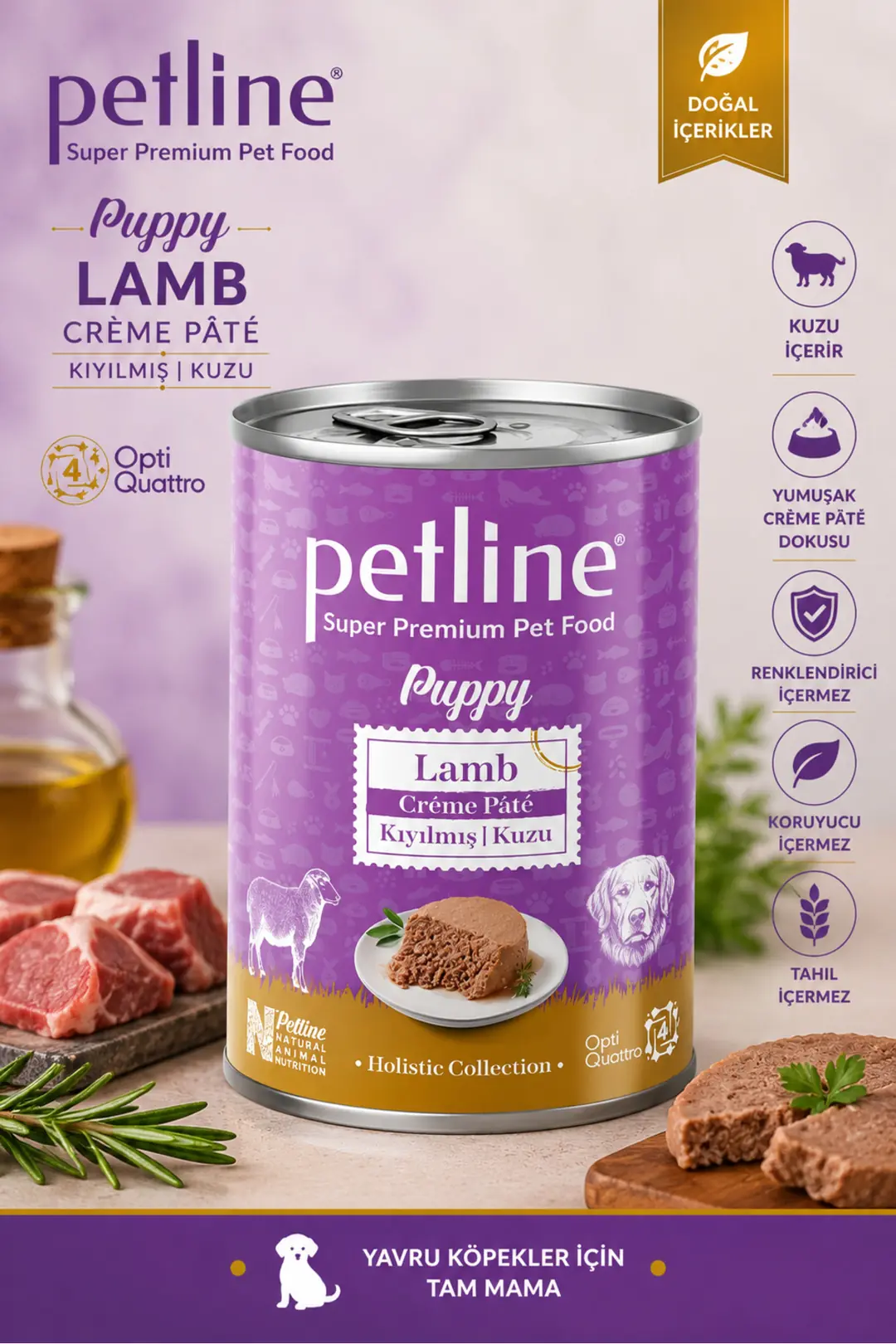 Gelişim Destekleyici Puppy Lamb Crème Pâté Kuzulu Yavru Köpek Konservesi 395 Gr