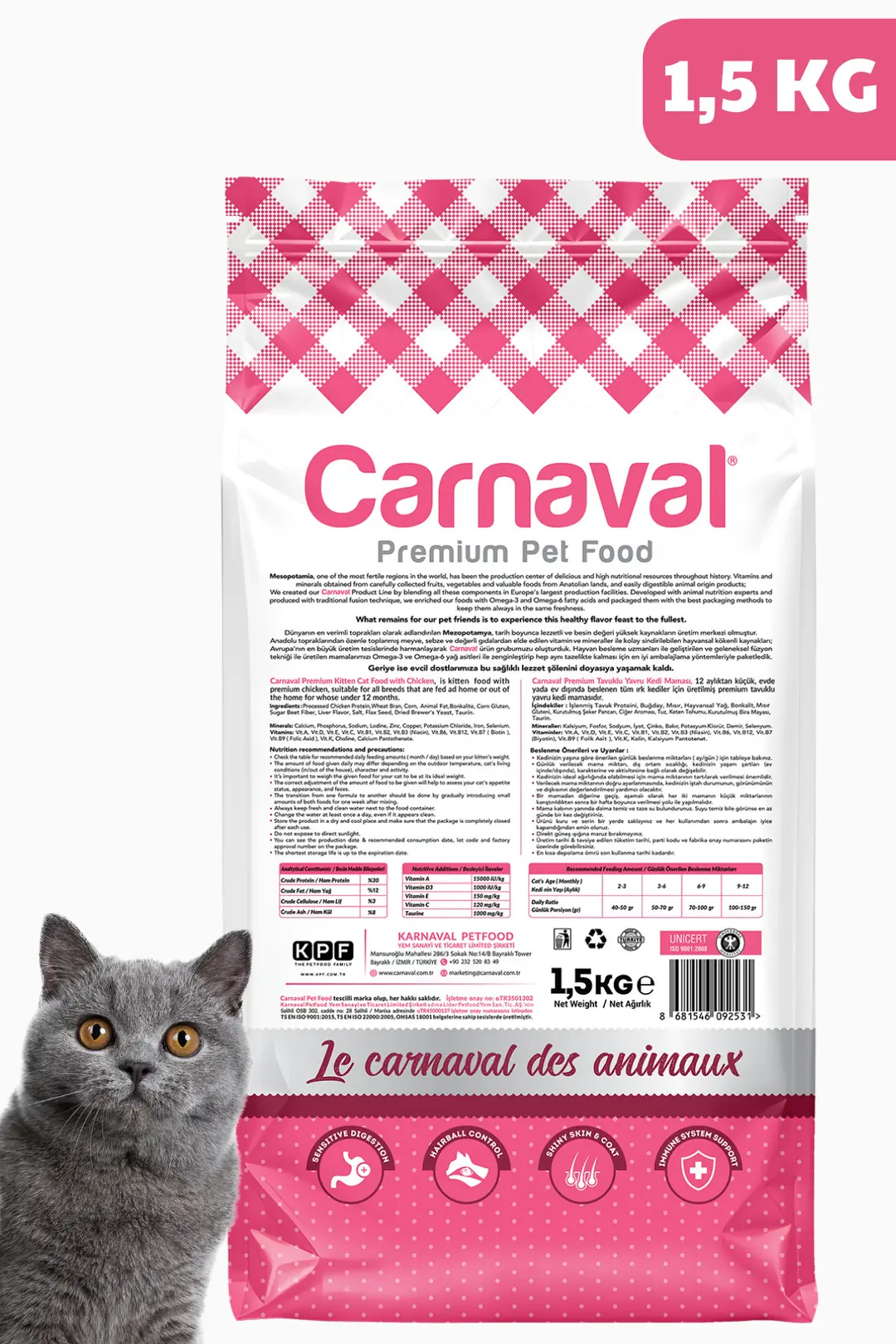 Tavuklu Yavru Kedi Maması 1.5 Kg