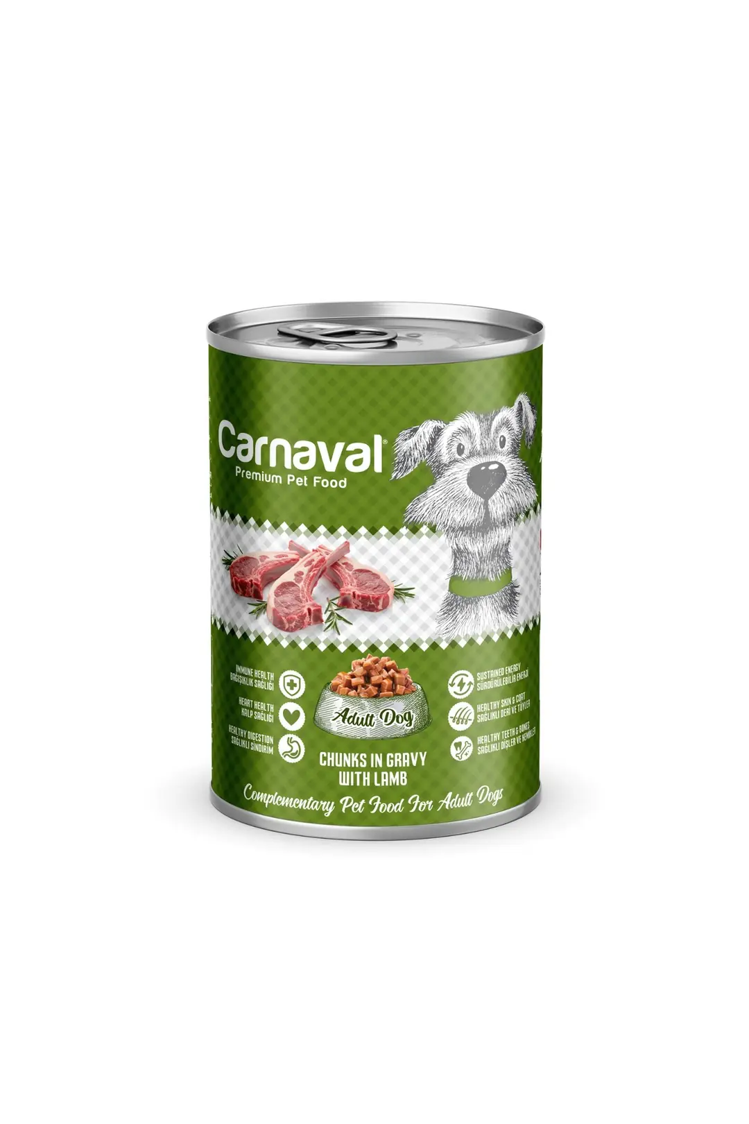 Premium Yetişkin Köpek Konservesi Kuzu Etli 400 gr X 12 Adet