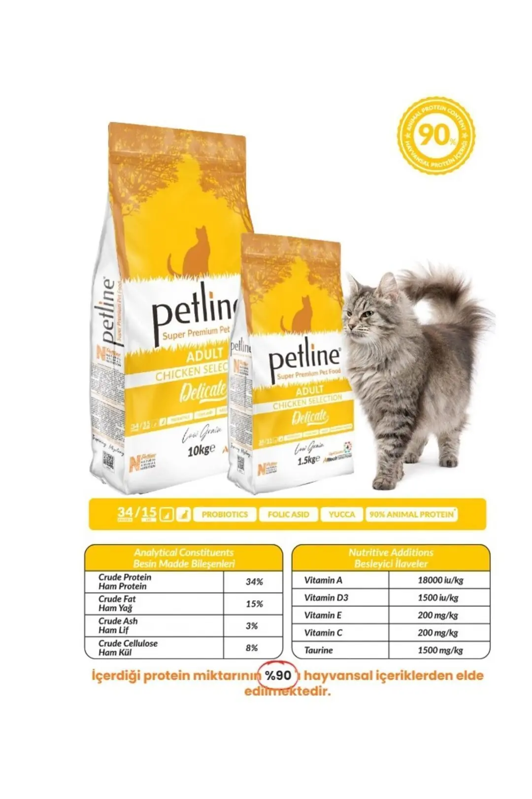 Tavuklu Yetişkin Kedi Maması 20kg (2X10KG) - Delıcate
