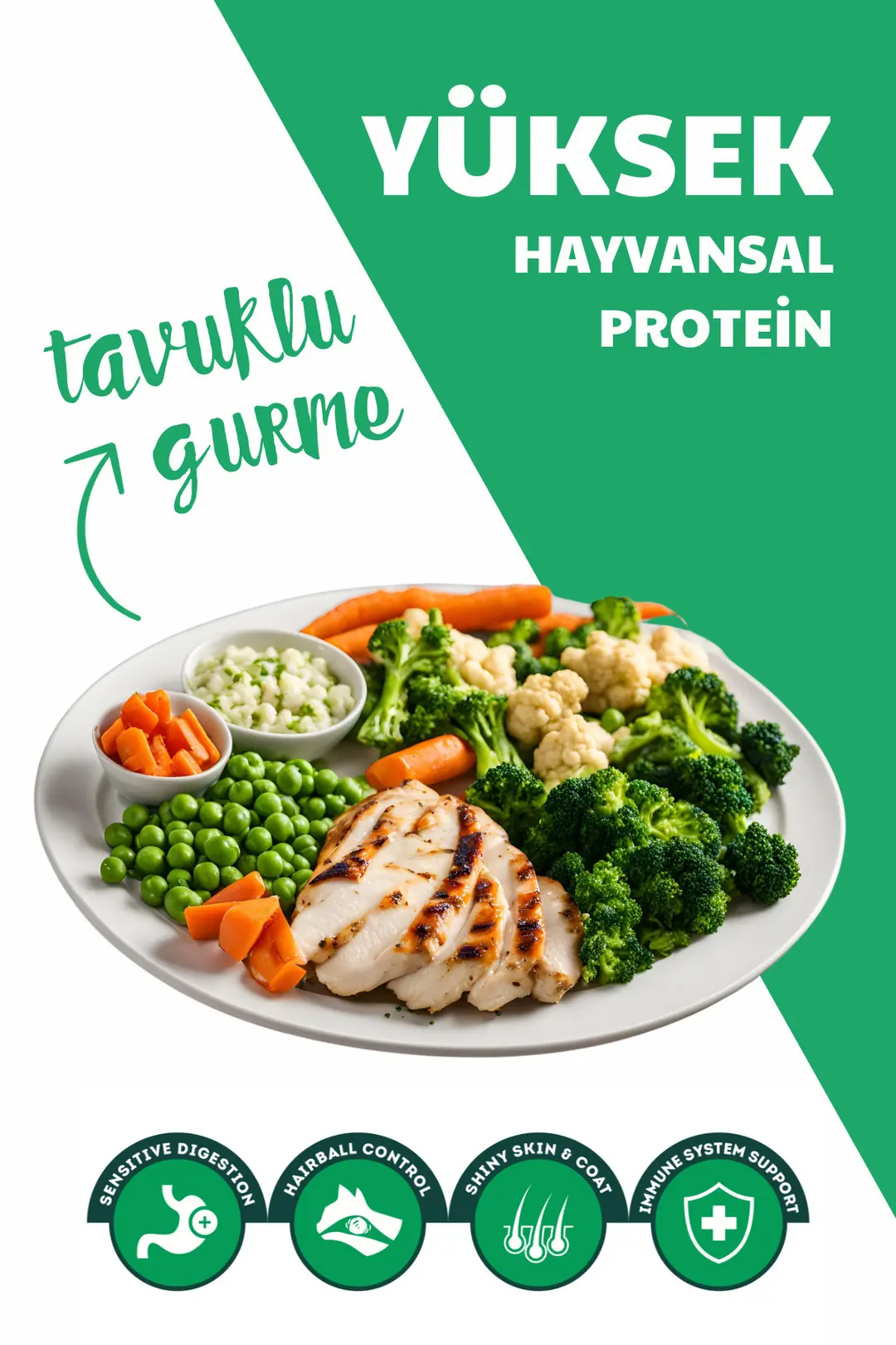 Gourmet Tavuklu Ve Sebzeli Yetişkin Kedi Maması 4.5kg (3X1.5KG)