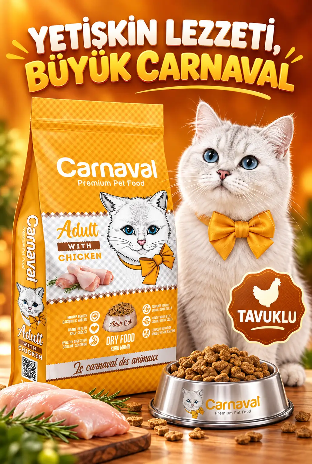 Ürün görseli: Tavuklu Yetişkin Kedi Maması 1.5kg