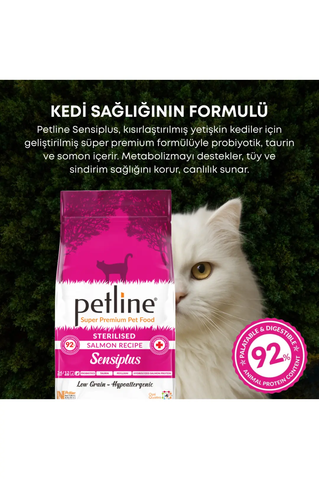 Kilo Almasını Engelleyici Diyet Özellikli Kısır Mama- Somonlu Yetişkin Kedi Maması 1.5kg - Sensiplus