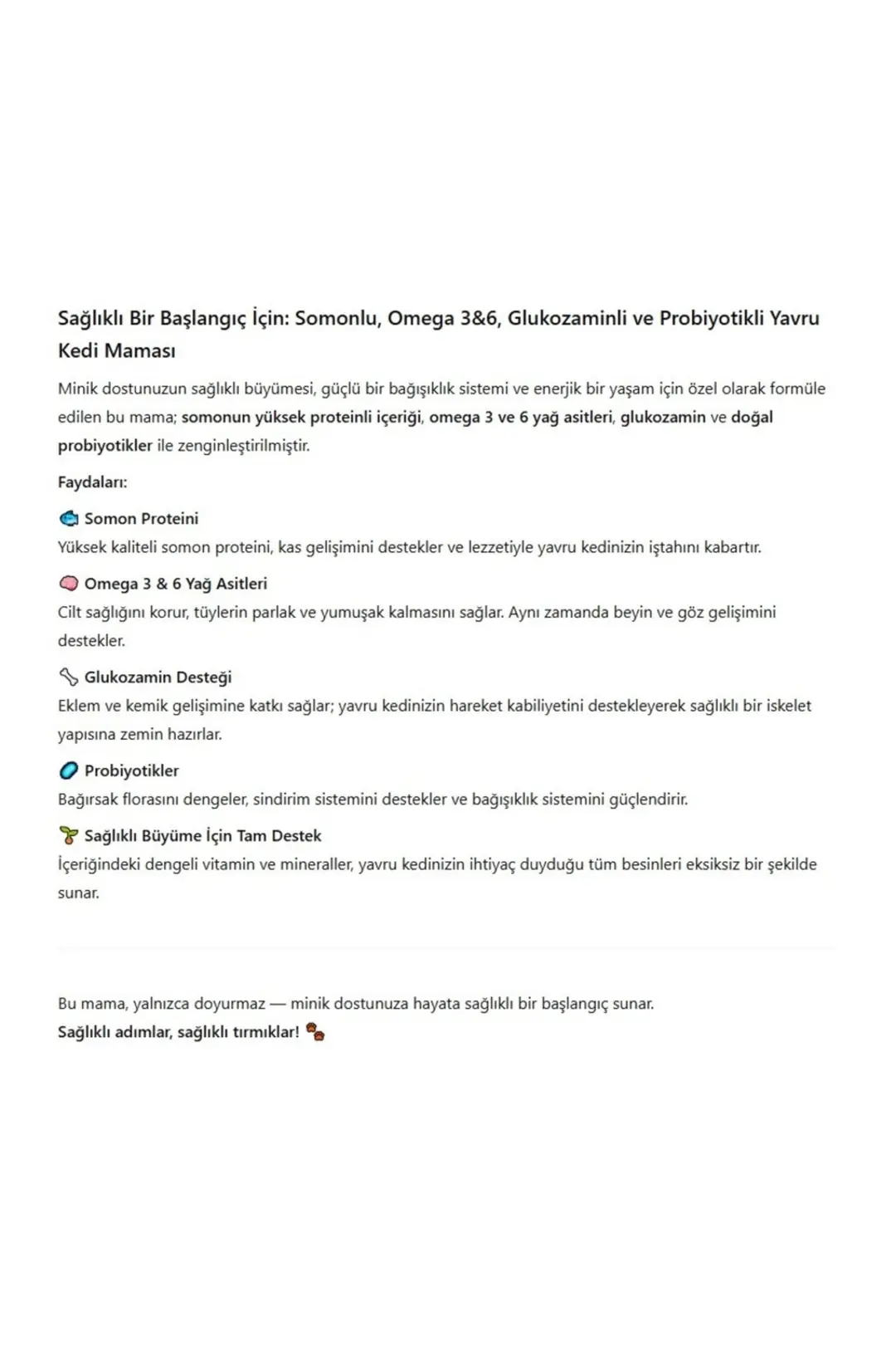 Omega 3&6 Deposu, Glukosaminli, Probiyotikli Yavru Kedi Maması 3kg ( 2 X 1,5kg ) - Lovely