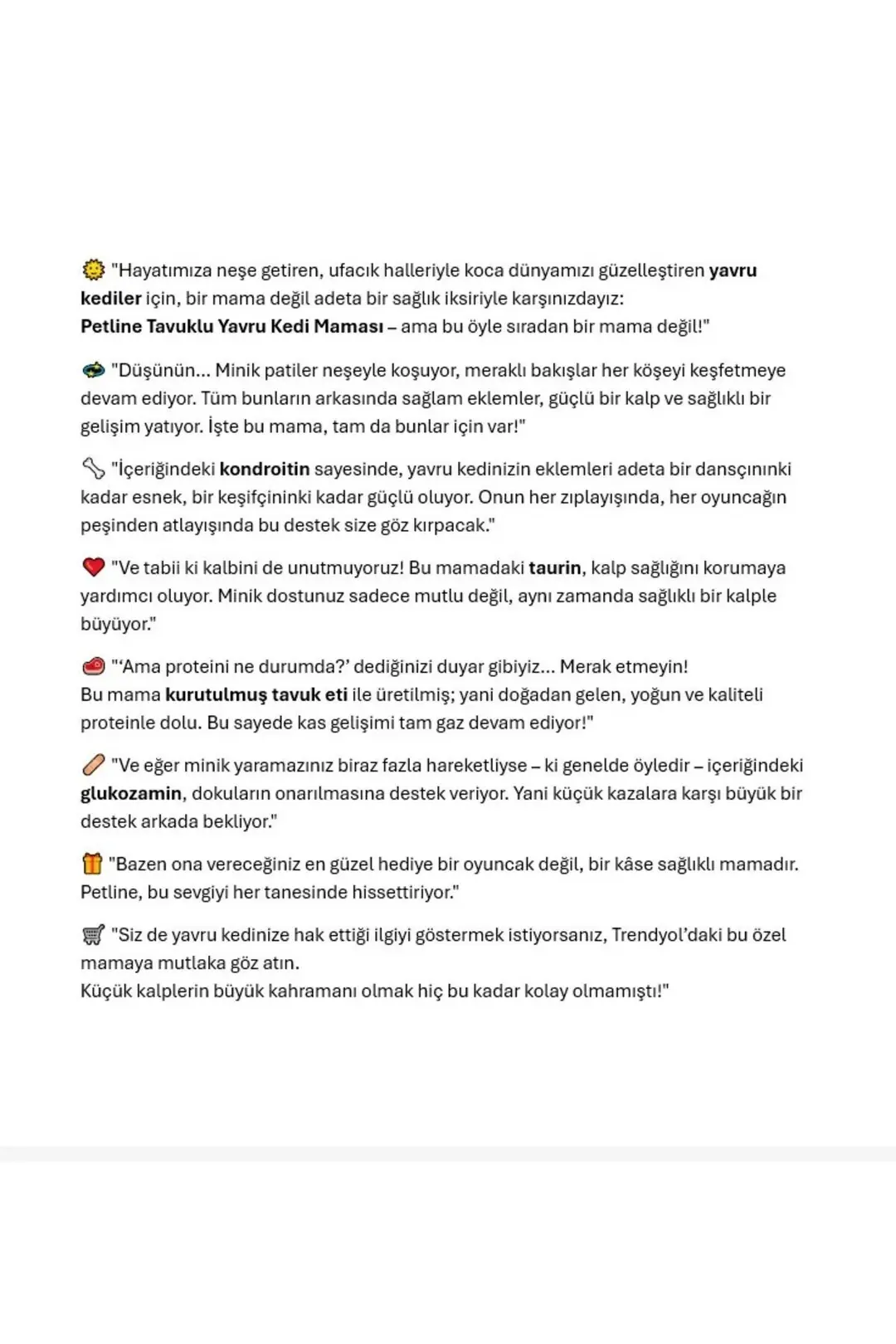 Kondroitin Ve Taurin Destekli Tavuklu Yavru Kedi Maması 10kg - Junıor Kıtten