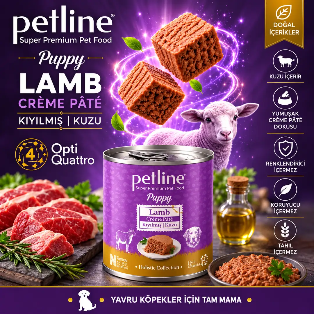 Gelişim Destekleyici Puppy Lamb Crème Pâté Kuzulu Yavru Köpek Konservesi 395 Gr