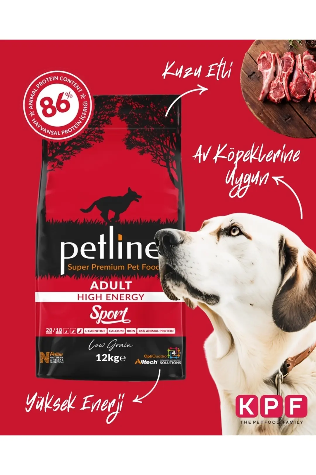 Av Köpekleri Ve Büyük Irk Köpeklere Özel Sport Kuzu Etli Köpek Maması Yüksek Enerji 24kg (2 X 12KG)