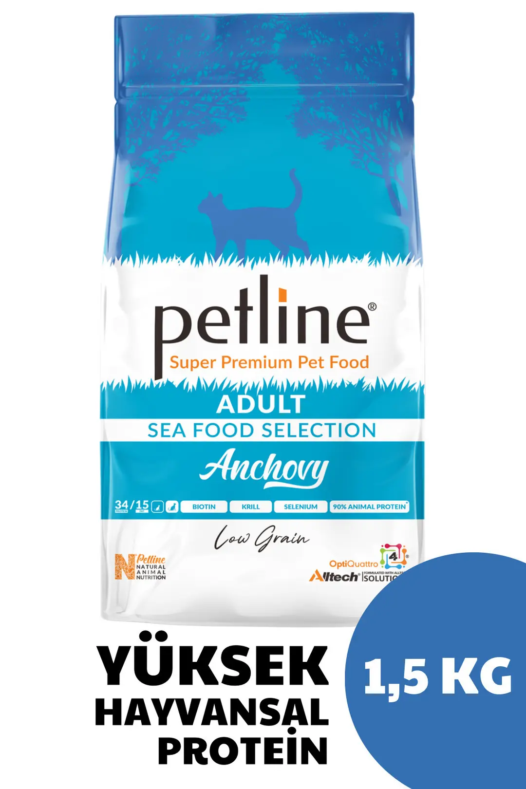 Yerli Karadeniz Hamsili - Balıklı Yetişkin Kedi Maması 1.5 Kg - Anchovy