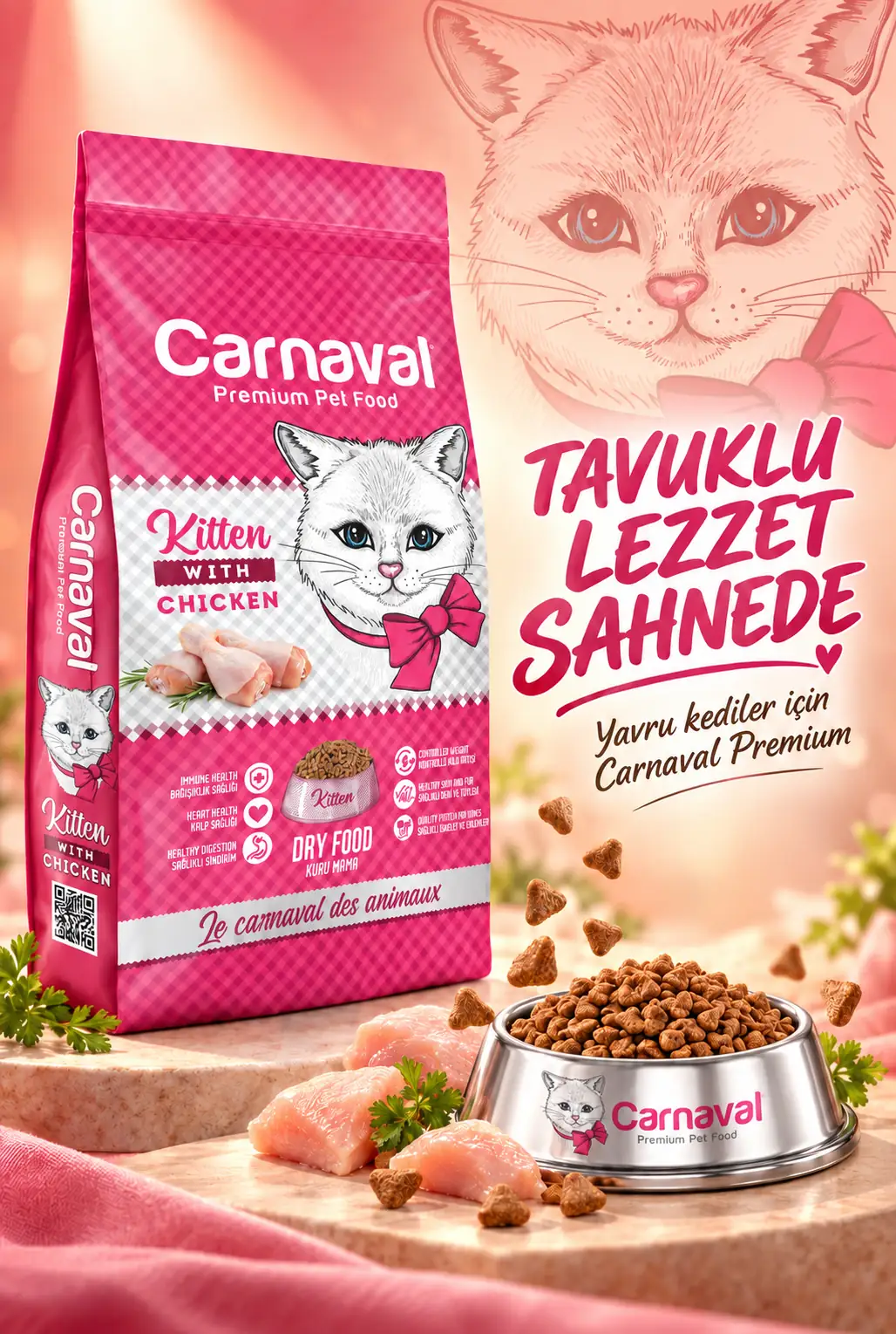 Tavuklu Yavru Kedi Maması 4.5kg (3X1.5KG)