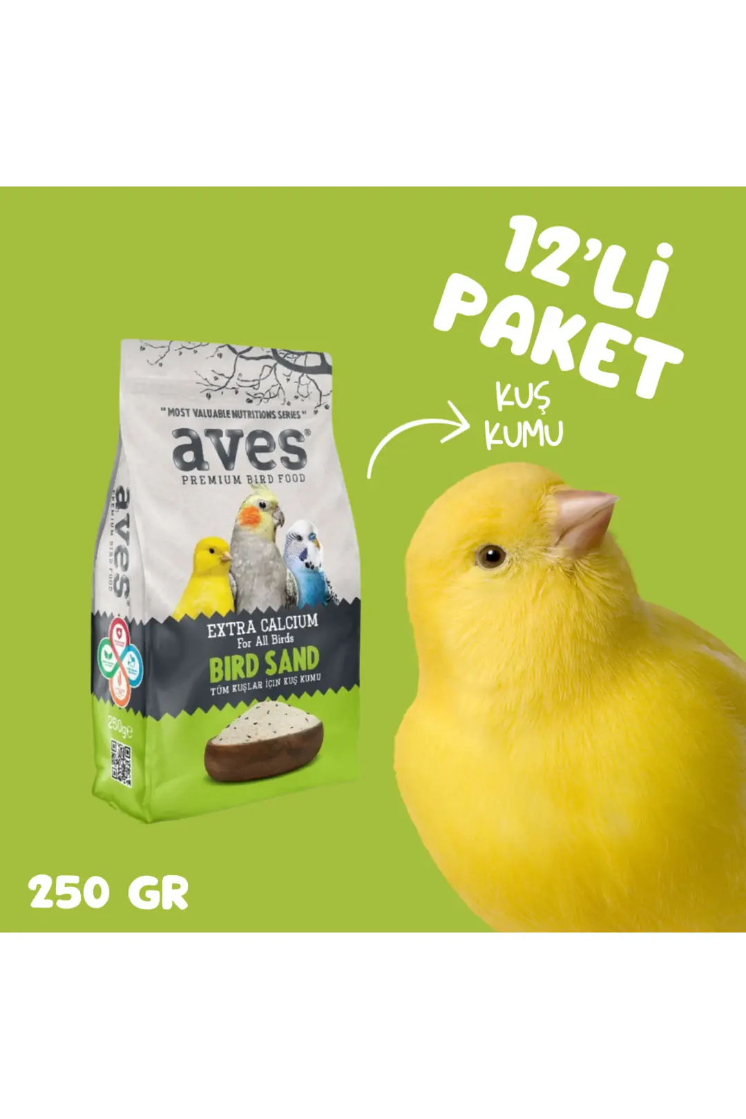Kaliteli Özel Üretilmiş Kuş Kumu 250Gr