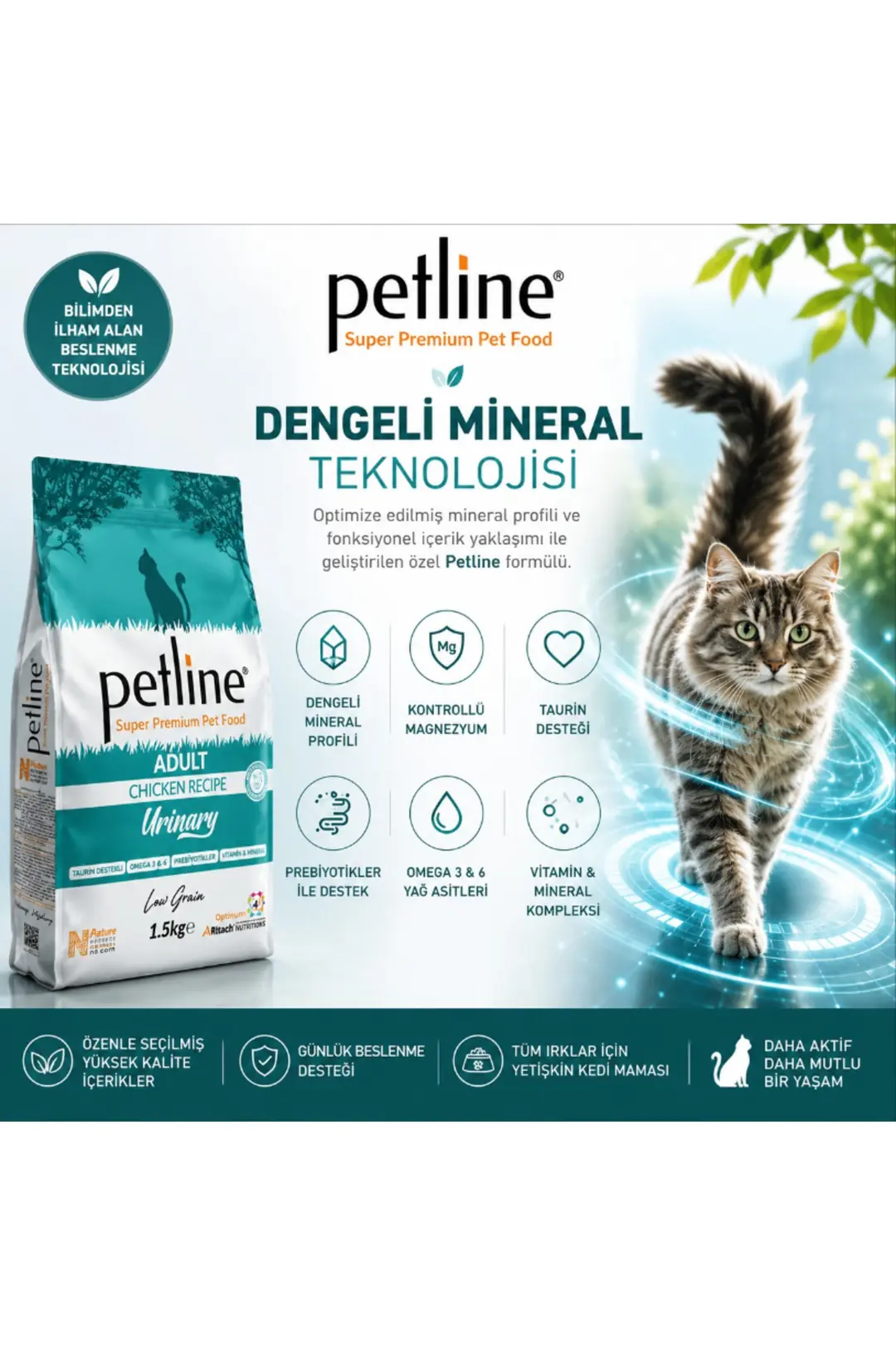 Urinary Tavuklu Idrar Yolu Destek Yetişkin Kedi Maması 1.5 Kg
