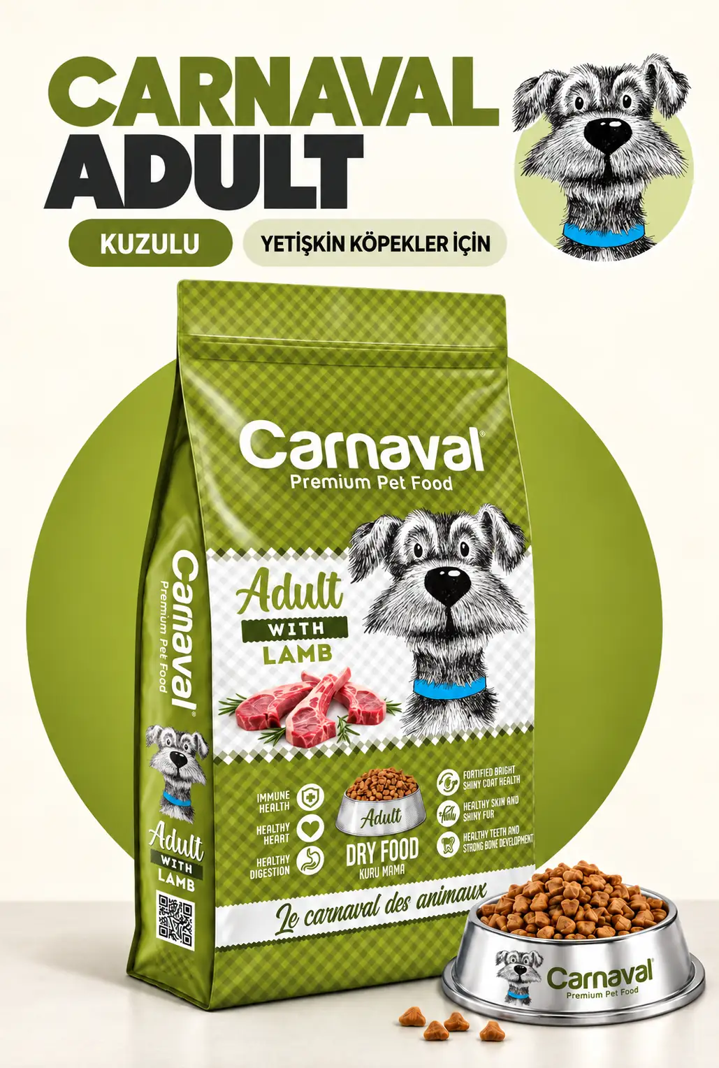 Kuzu Etli Yetişkin Köpek Maması 15kg