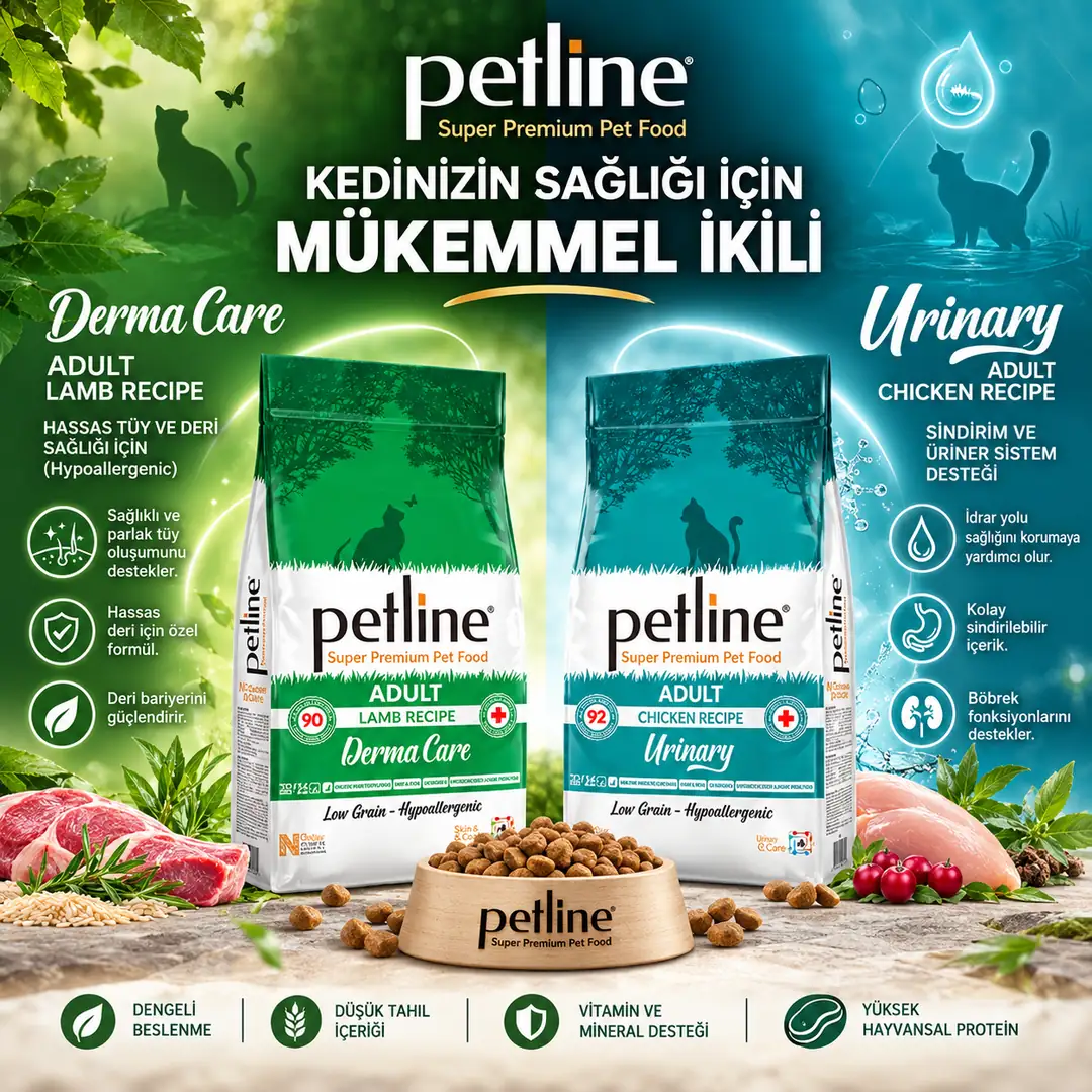 Yetişkin Kedi Maması Seti 1.5 kg + 1.5 kg - Hiporalerjenik Kuzu Etli & Üriner Tavuklu İkili Paket