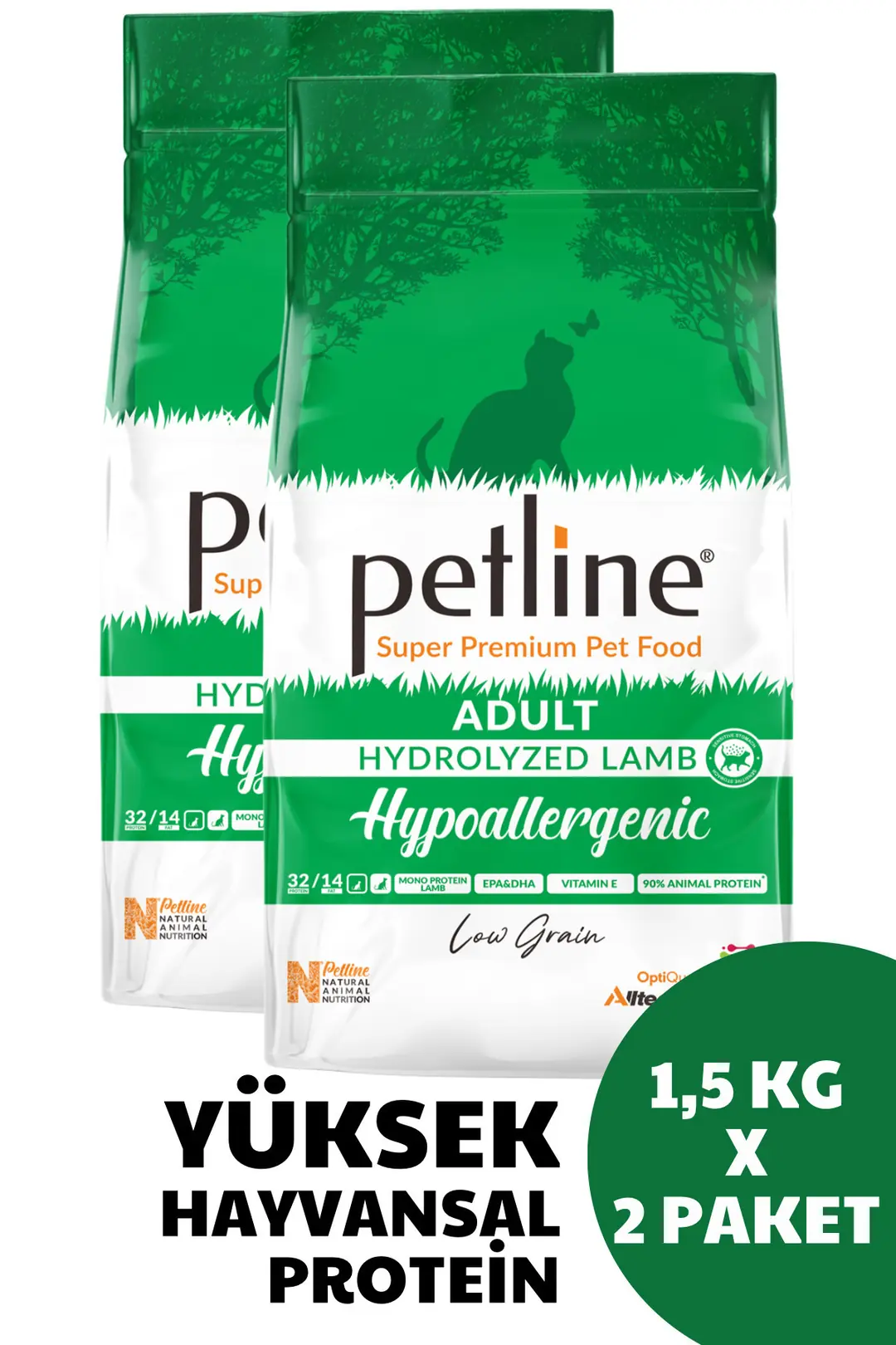 Tüy Ve Deri Sağlığını Destekleyici Hypoallergenic Kuzu Etli Yetişkin Kedi Maması 3kg (2X1,5KG)