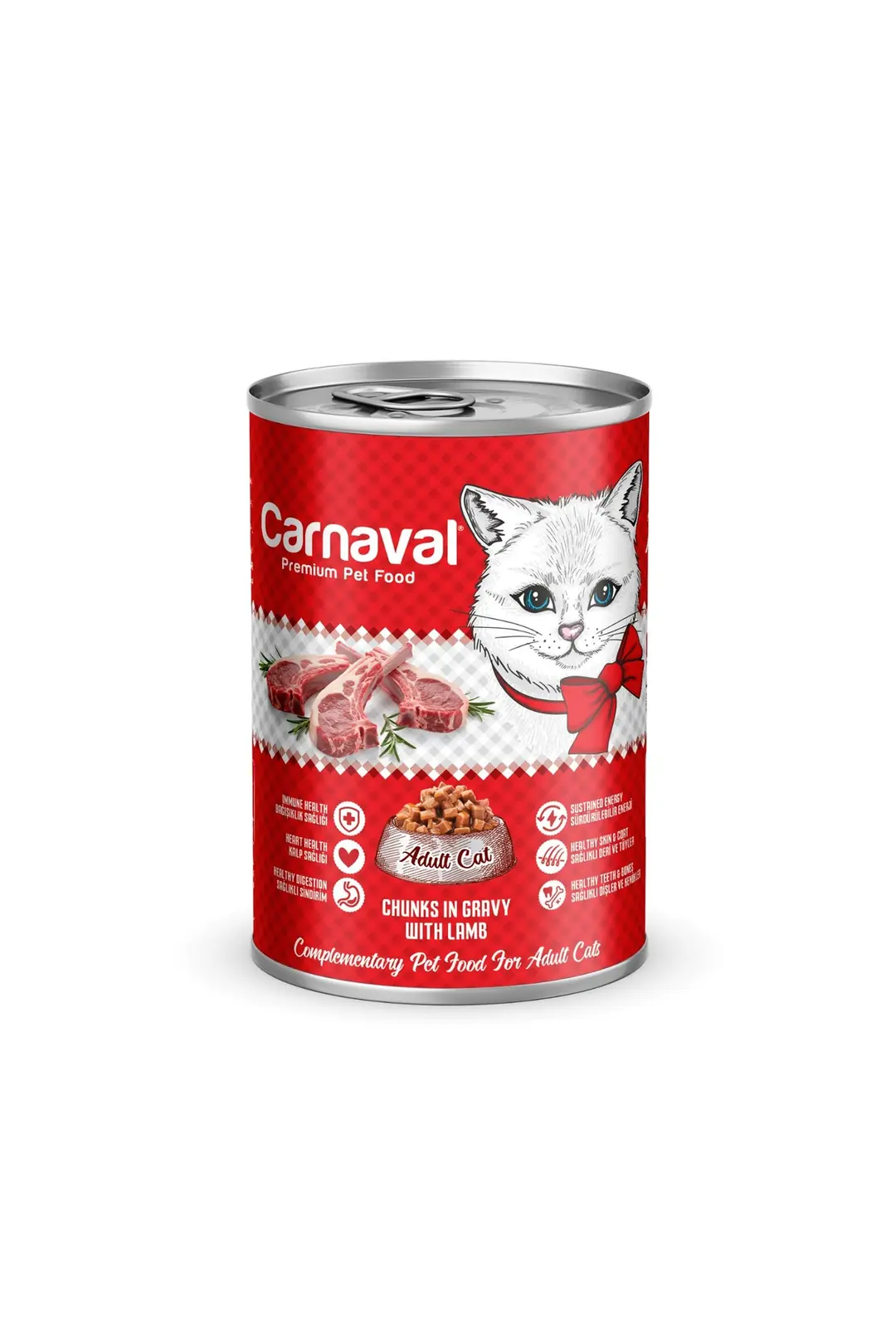 Kaliteli Yaş Mama 48 Adet Yetişkin Kedi Konservesi - Kuzu Etli 400 gr