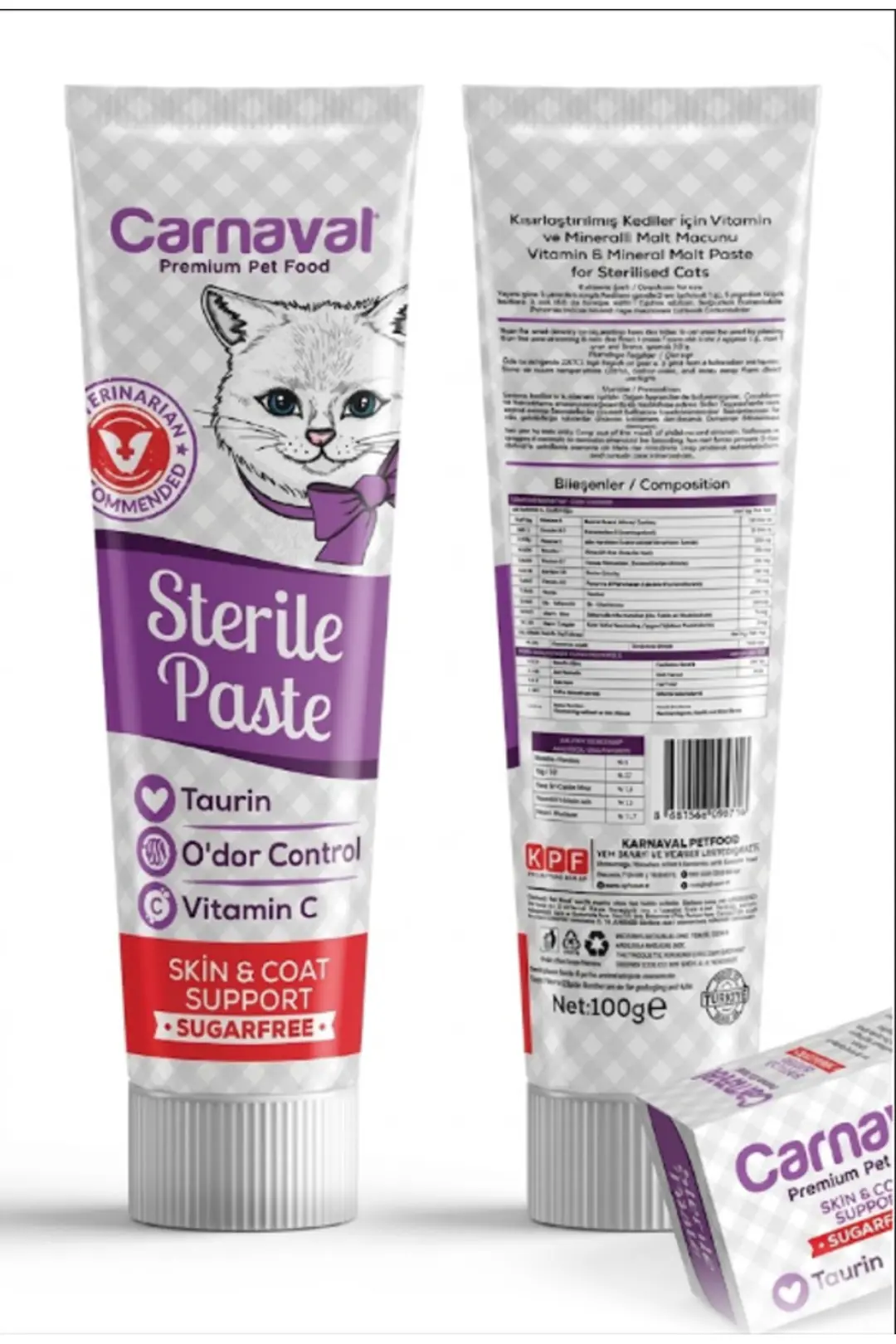 Taurin Katkılı Steril Paste Kedi Macunu