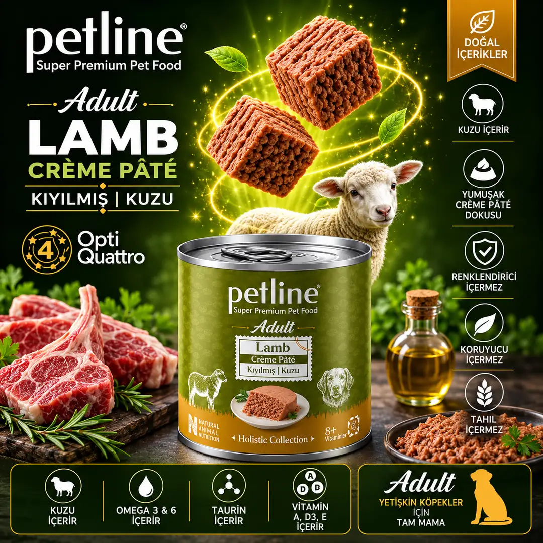Gold Opti Quattro Nutrition™ Adult Lamb Crème Pâté Kuzulu Yetişkin Köpek Konservesi 395 Gr